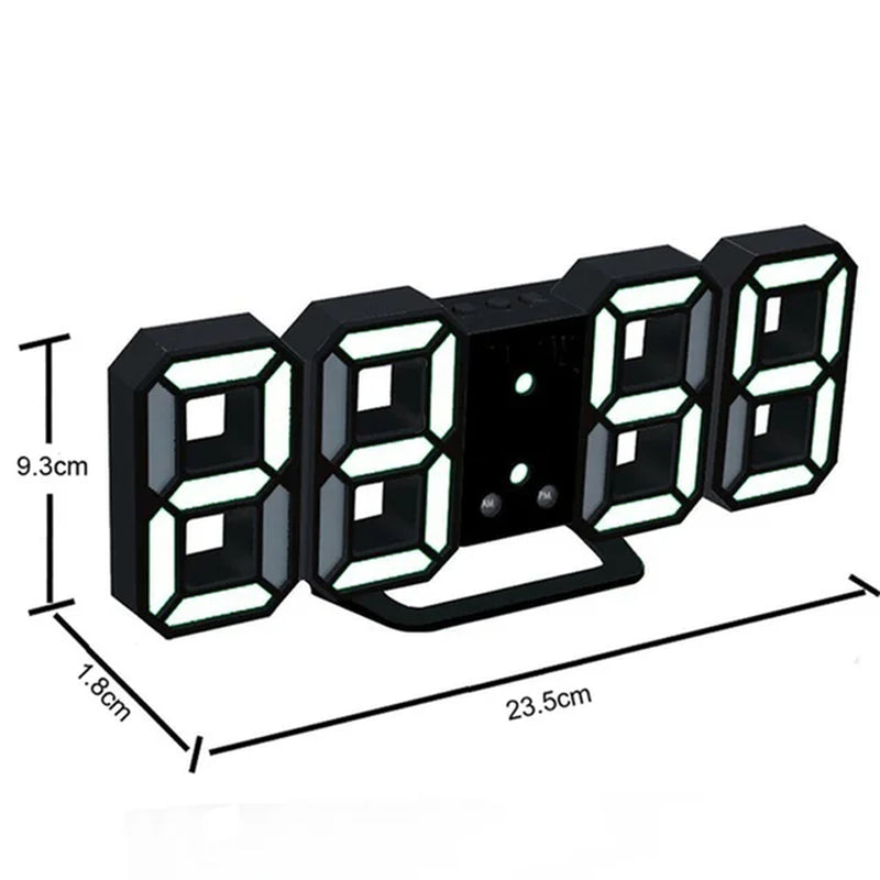 3D LED digital wall clock