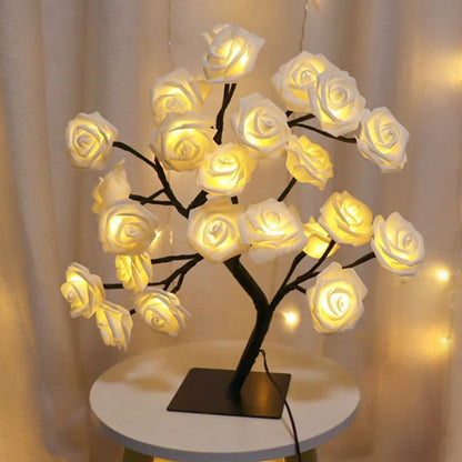 Table Top Rose Flower Tree Lamp Lights with USB