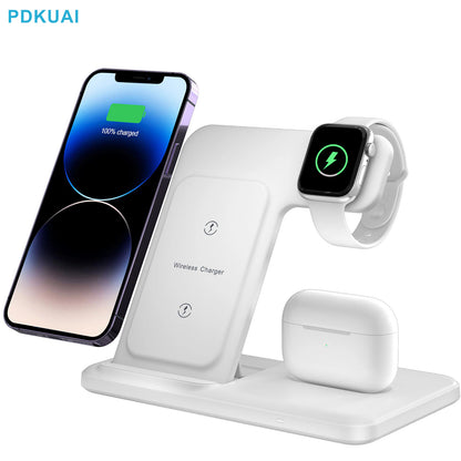 3 in 1 Wireless Charger for Iphone  XS to Iphone14 with Fast Charging Stand for Airpods Pro Apple Watch 8 7 6