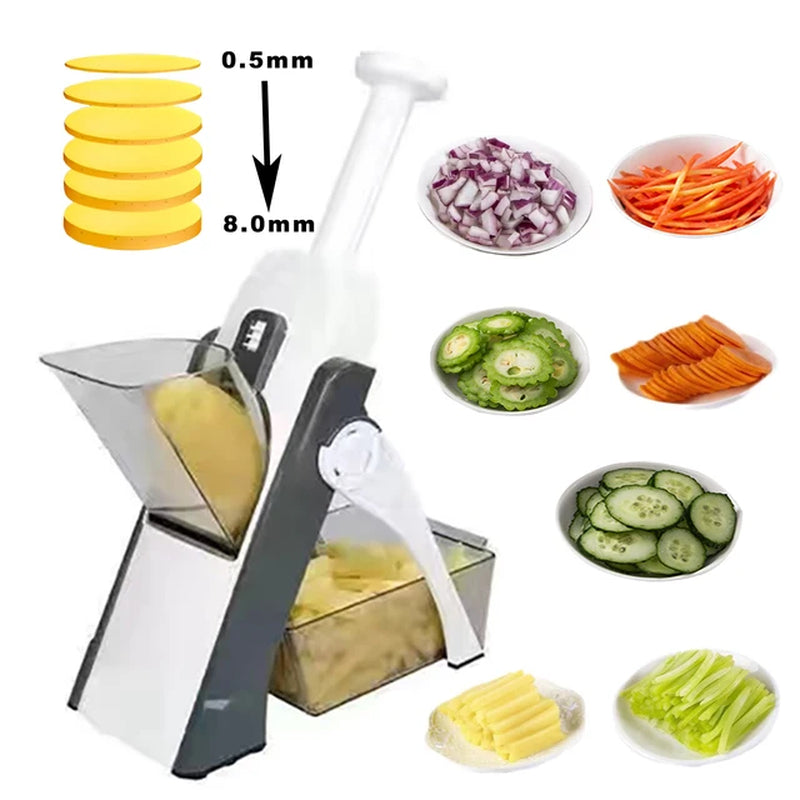 5 in 1Multifunction Vegetable Cutter Cut up the Potatoes Shredded Cucumber Light Cut Vegetable Safety Not Hurt Hand Kitchen Tool