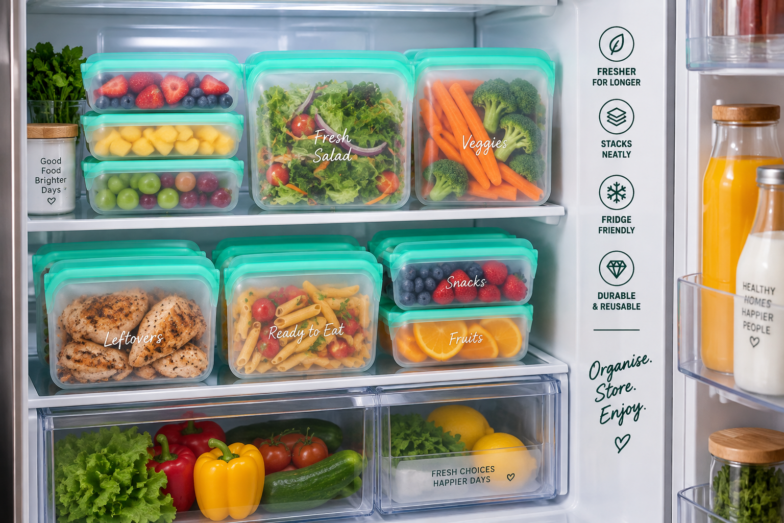 TaliKaya Reusable Silicone Food Storage Bags — Fresh, Organised & Ready to Go - Image 2